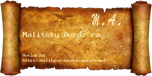 Malitsky Auróra névjegykártya